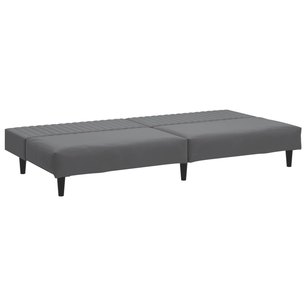 vidaXL Canapea extensibilă cu 2 locuri, gri închis, catifea