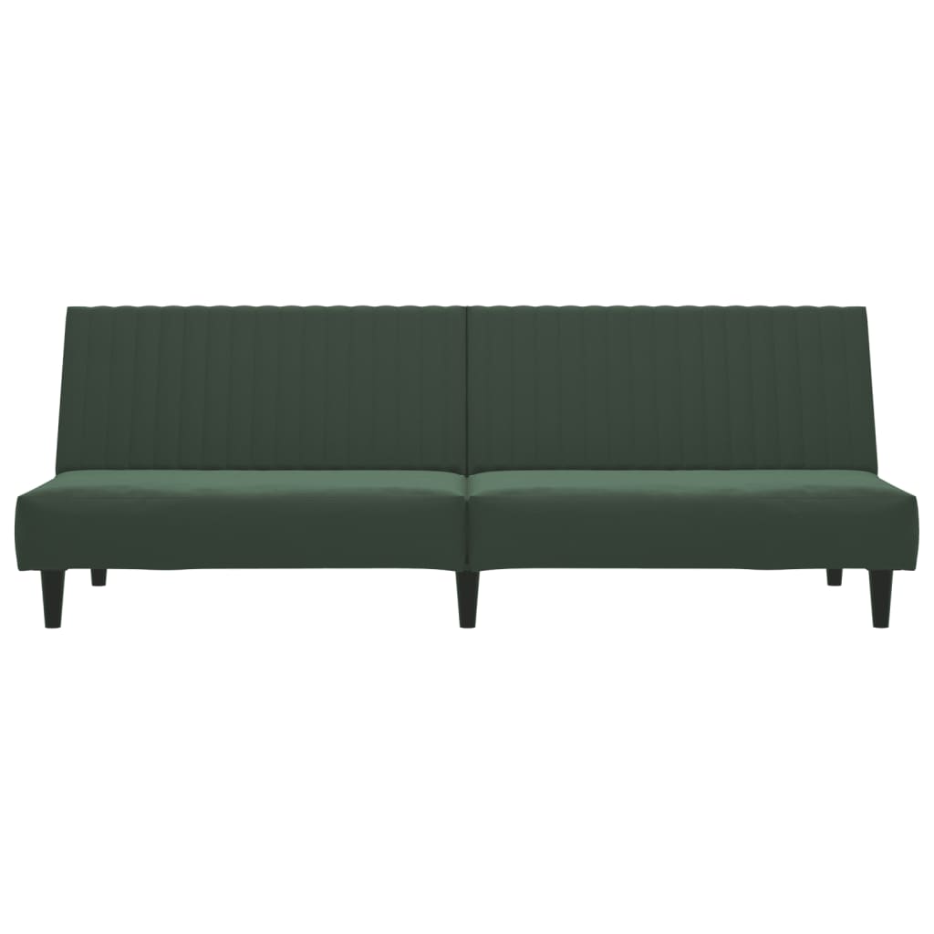 vidaXL Canapea extensibilă cu 2 locuri, verde închis, catifea