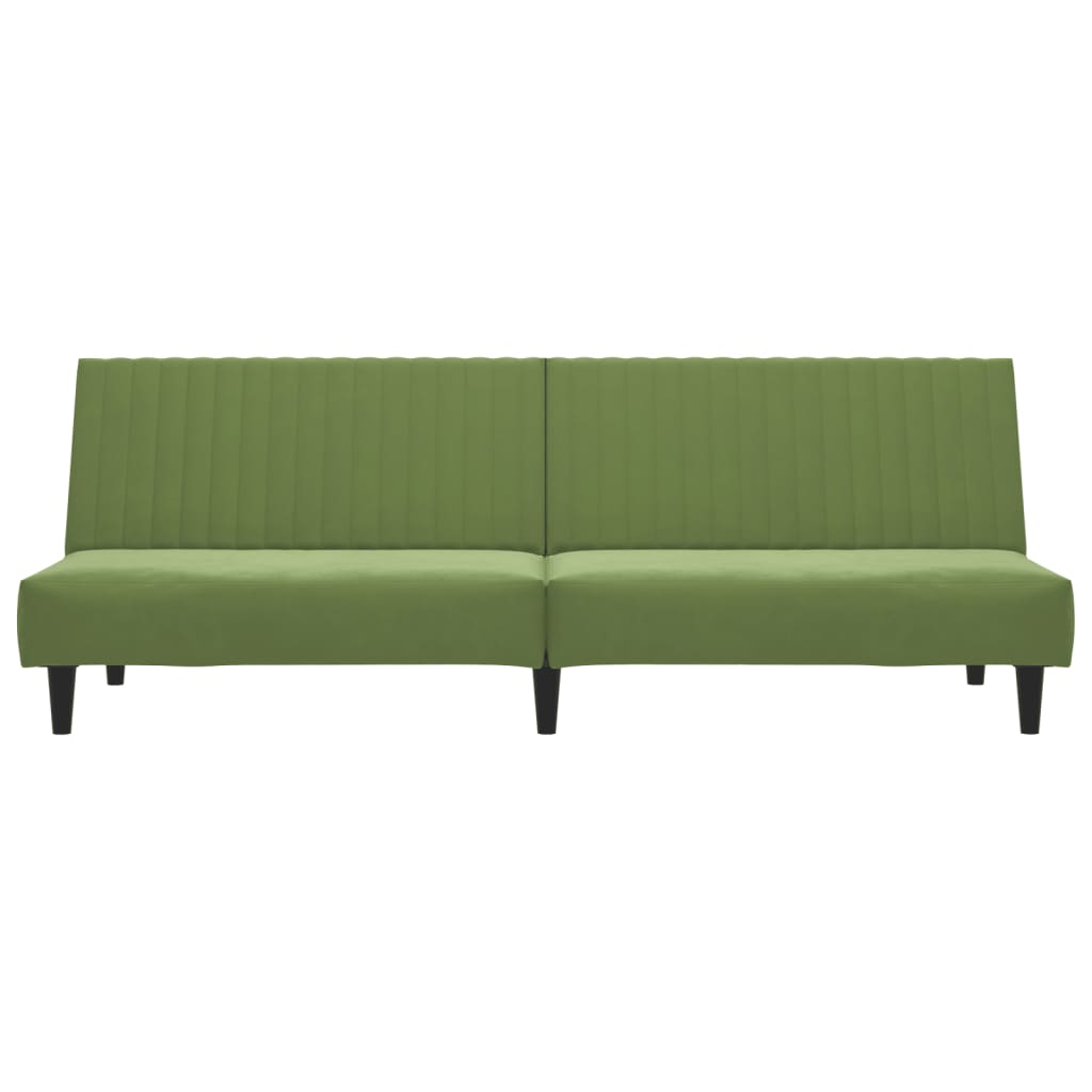 vidaXL Canapea extensibilă cu 2 locuri, verde deschis, catifea