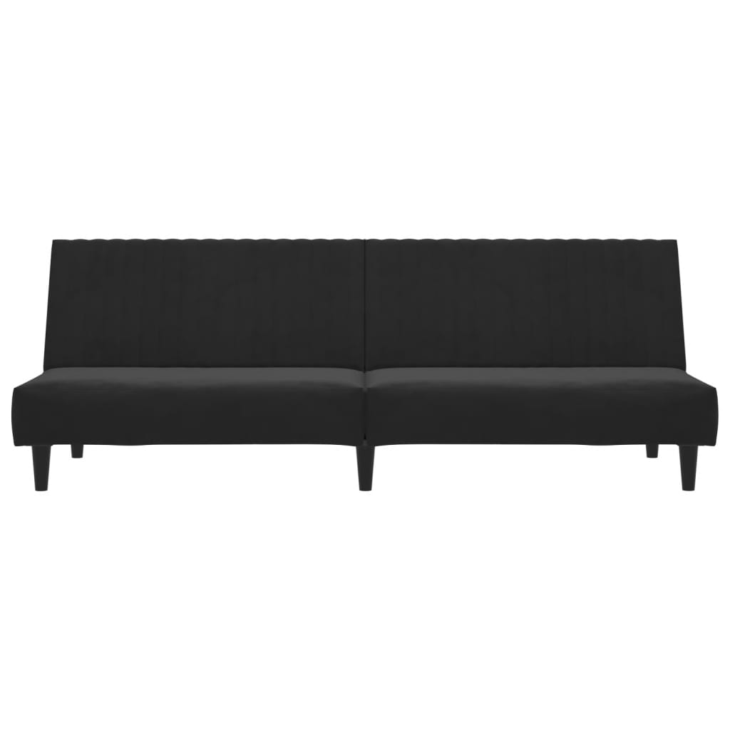vidaXL Canapea extensibilă cu 2 locuri, negru, catifea