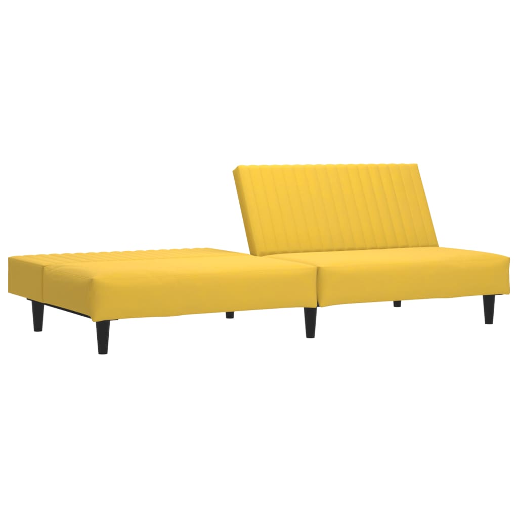 vidaXL Canapea extensibilă cu 2 locuri, galben, catifea