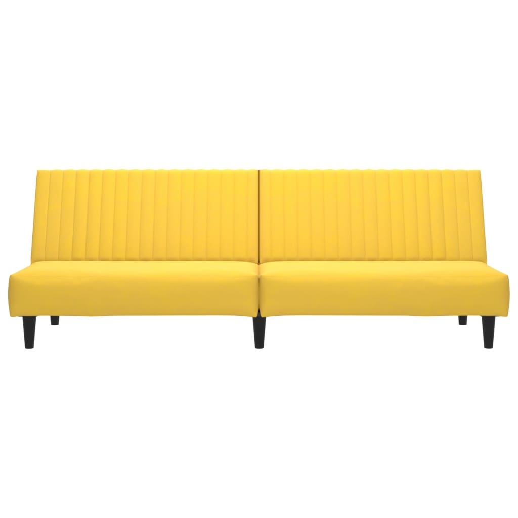 vidaXL Canapea extensibilă cu 2 locuri, galben, catifea
