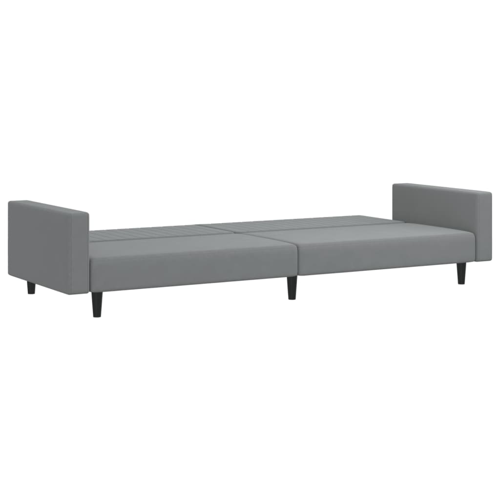 vidaXL Canapea extensibilă cu 2 locuri, gri deschis, catifea