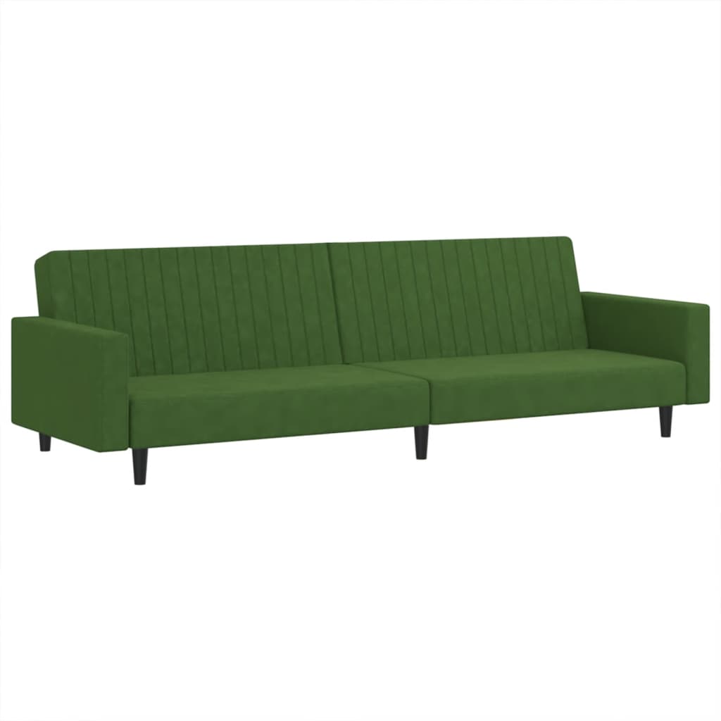 vidaXL Canapea extensibilă cu 2 locuri, verde închis, catifea