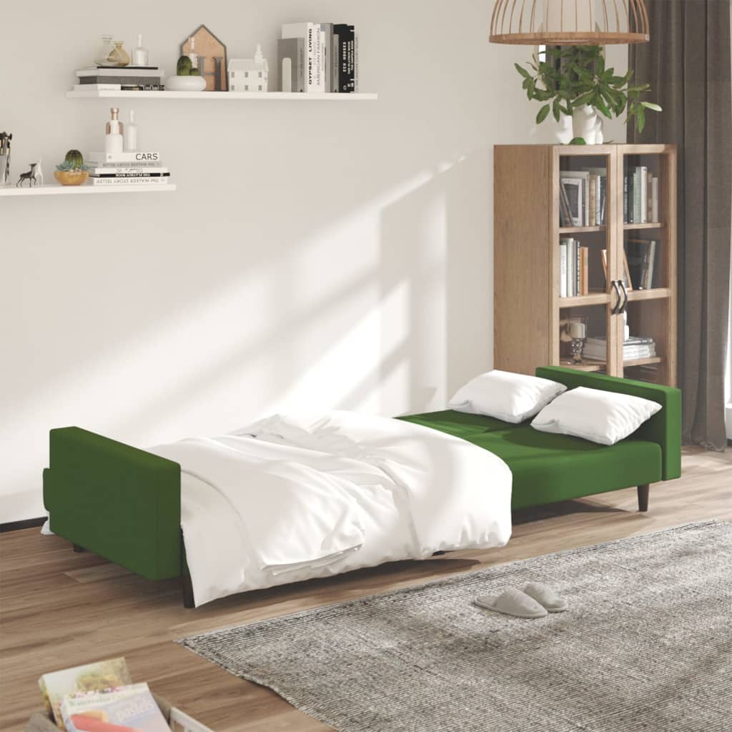 vidaXL Canapea extensibilă cu 2 locuri, verde închis, catifea