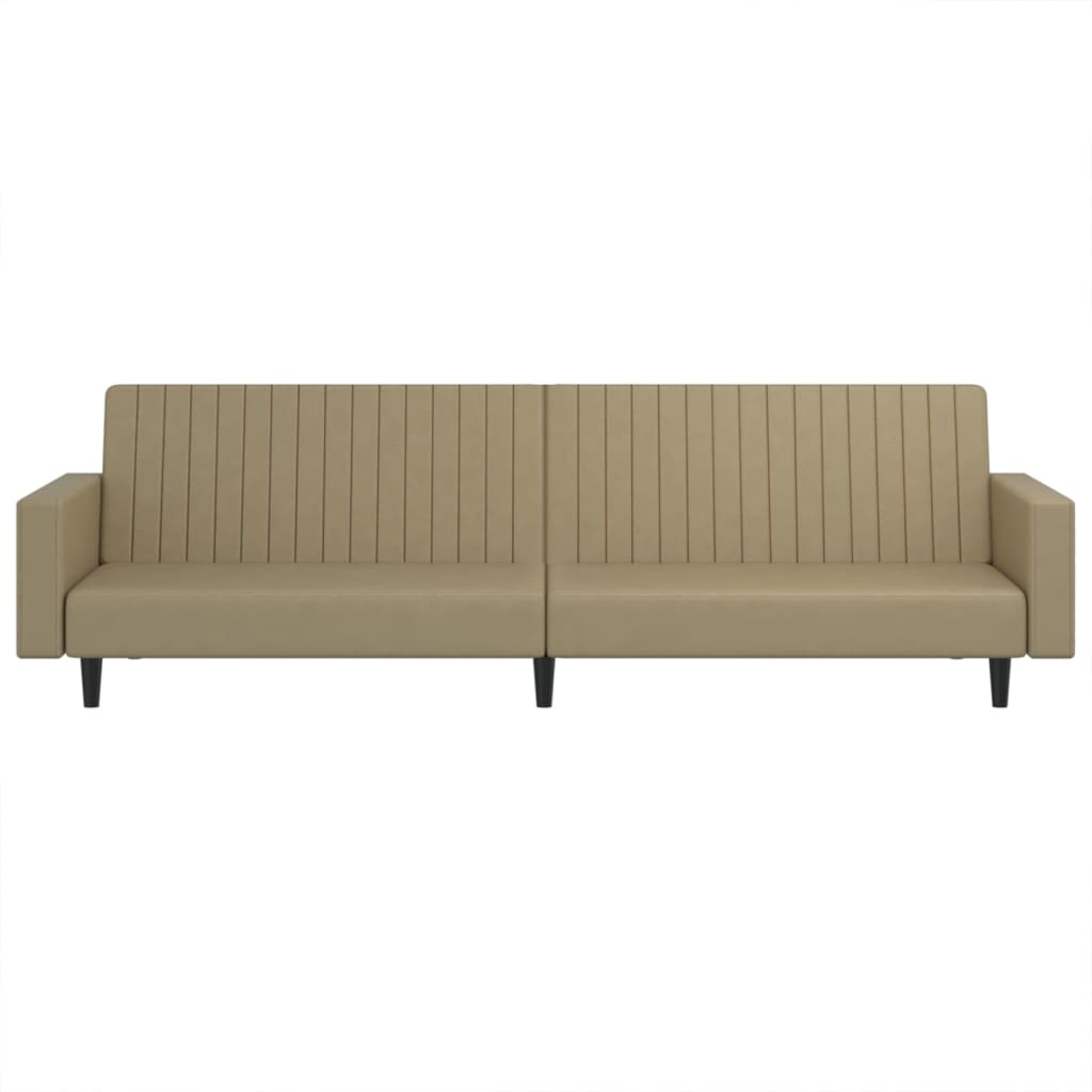 vidaXL Canapea extensibilă cu 2 locuri, cappuccino, piele ecologică vidaXL Canapea extensibilă cu 2 locuri, cappuccino, piele ecologică