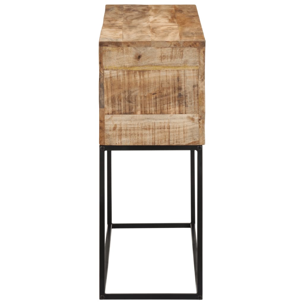 vidaXL Masă consolă, 110x30x75 cm, lemn masiv de mango brut și fier vidaXL Masă consolă, 110x30x75 cm, lemn masiv de mango brut și fier