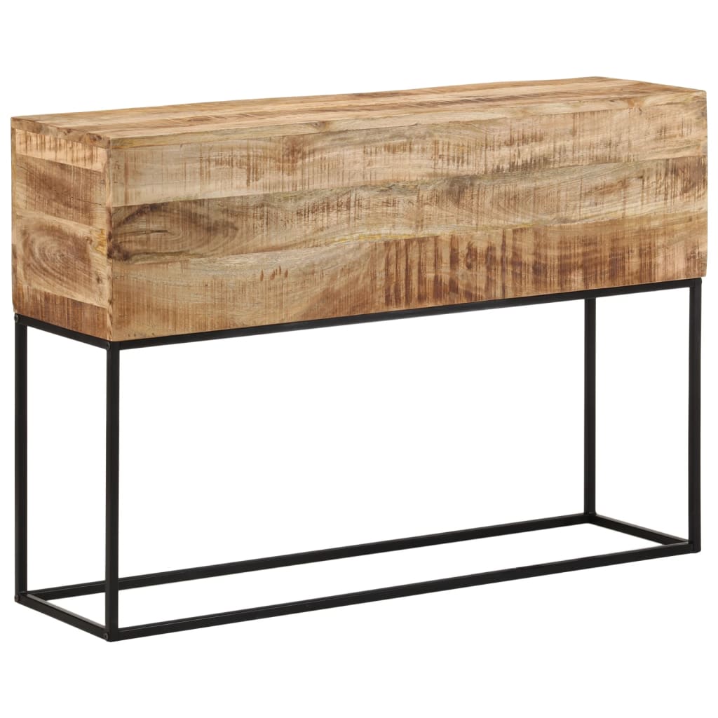 vidaXL Masă consolă, 110x30x75 cm, lemn masiv de mango brut și fier vidaXL Masă consolă, 110x30x75 cm, lemn masiv de mango brut și fier