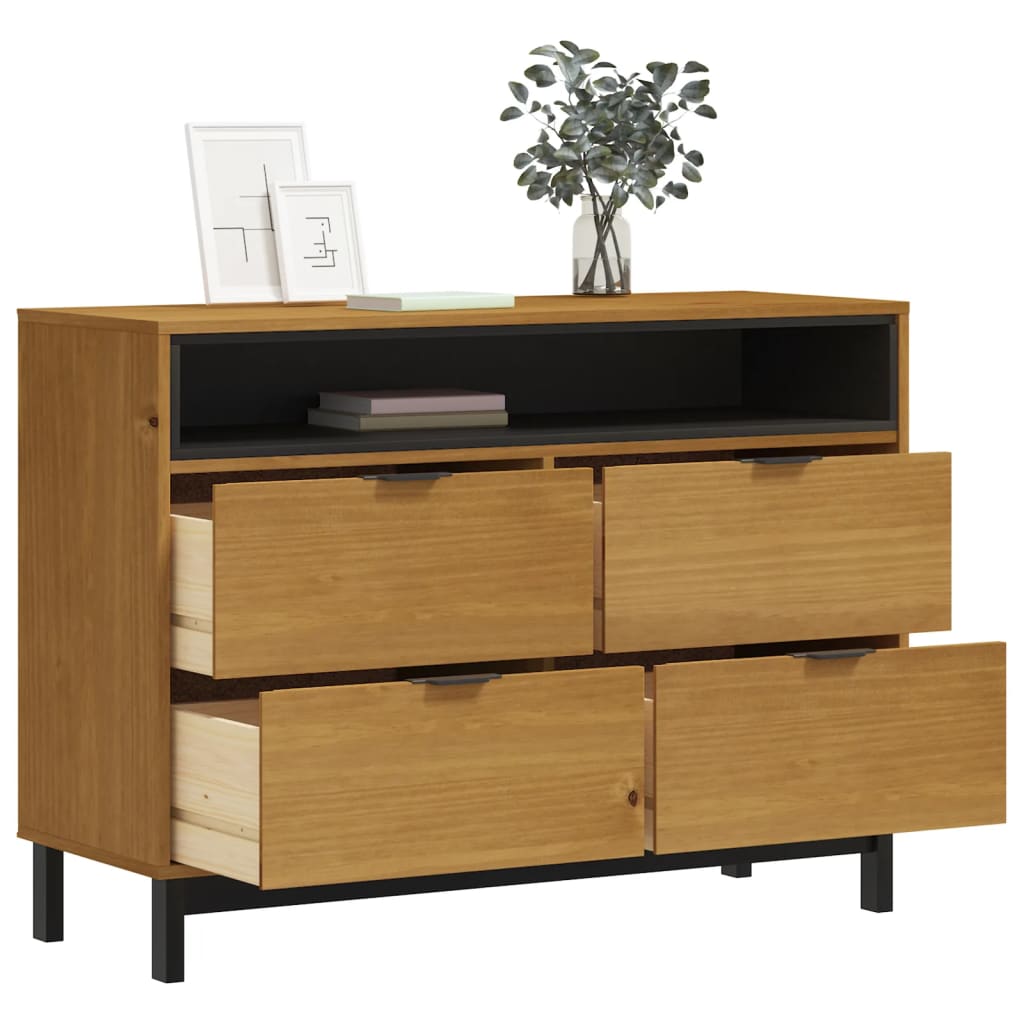 vidaXL Dulap cu sertar „FLAM” 110x40x80 cm, lemn masiv de pin vidaXL Dulap cu sertar „FLAM” 110x40x80 cm, lemn masiv de pin