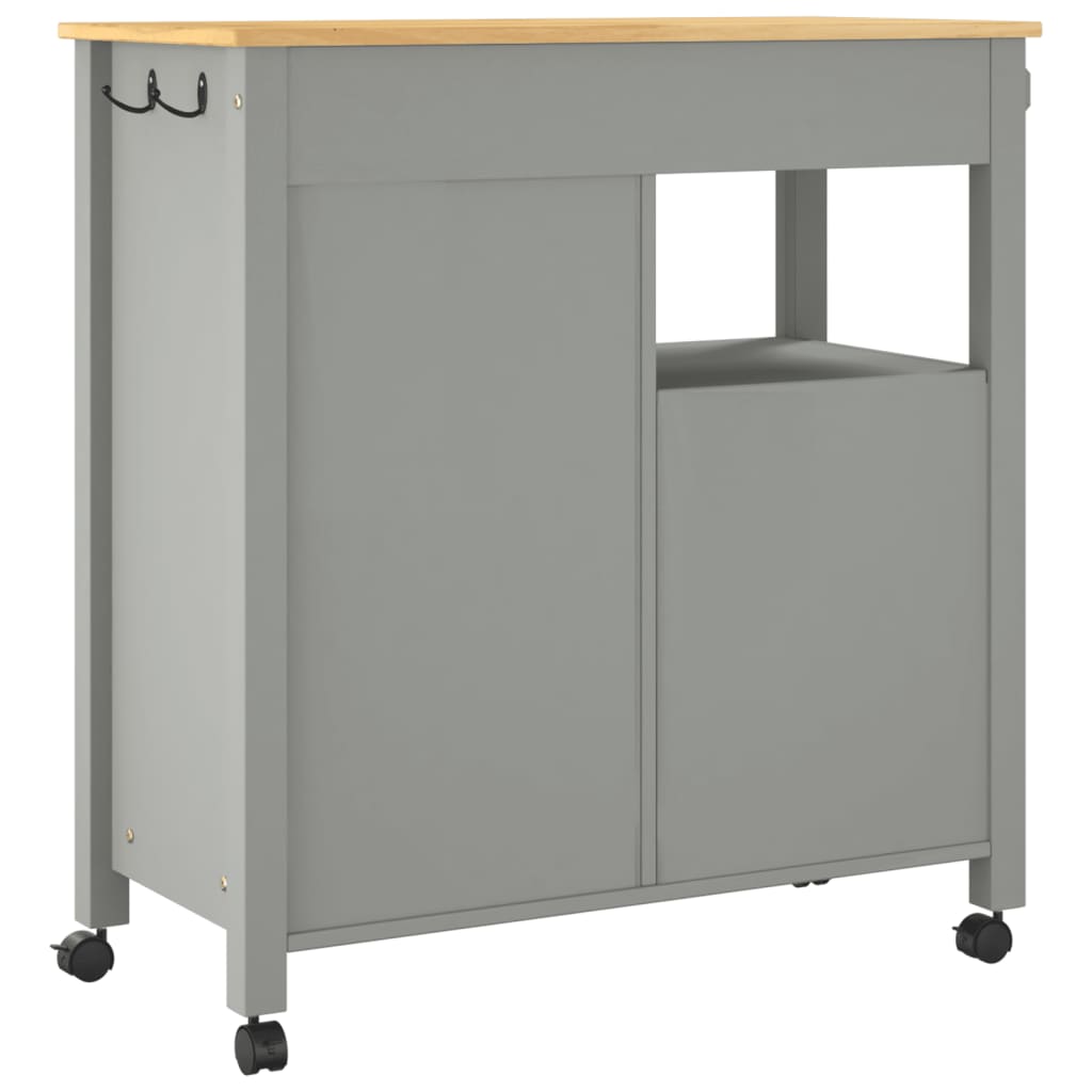 vidaXL Cărucior de bucătărie „MONZA”, 84x40x88,5 cm, lemn masiv de pin