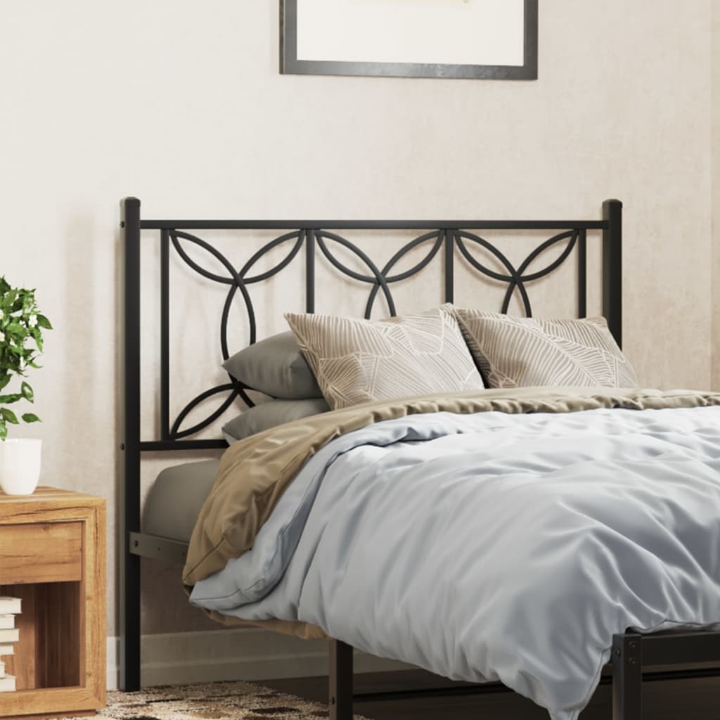 vidaXL Tăblie de pat metalică, negru, 107 cm vidaXL Tăblie de pat metalică, negru, 107 cm
