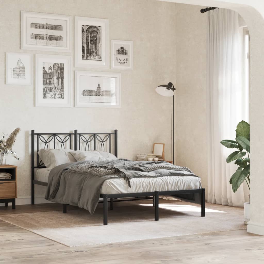 vidaXL Tăblie de pat metalică, negru, 120 cm vidaXL Tăblie de pat metalică, negru, 120 cm