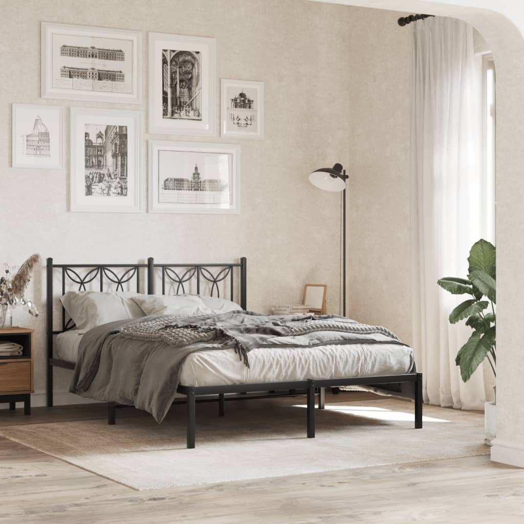 vidaXL Tăblie de pat metalică, negru, 140 cm vidaXL Tăblie de pat metalică, negru, 140 cm