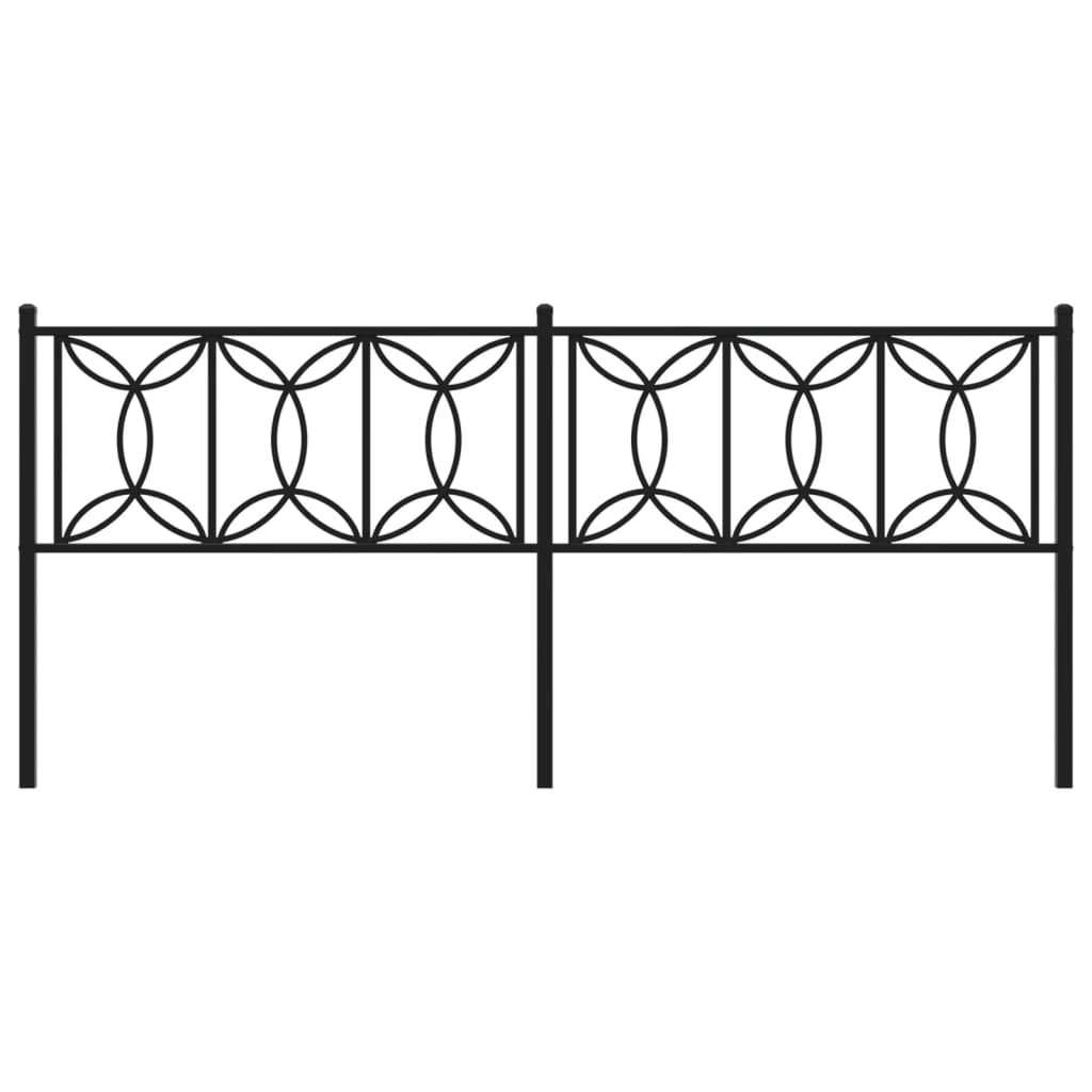 vidaXL Tăblie de pat metalică, negru, 193 cm