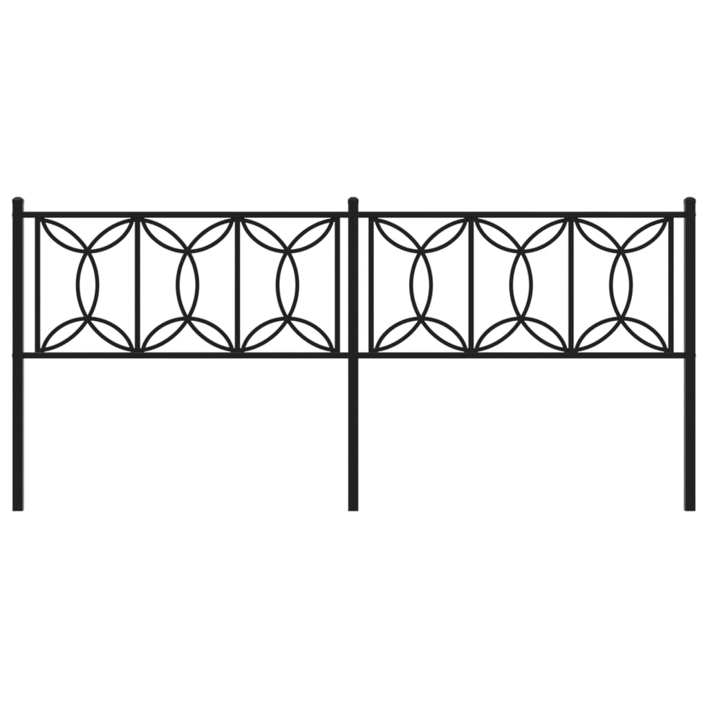 vidaXL Tăblie de pat metalică, negru, 200 cm