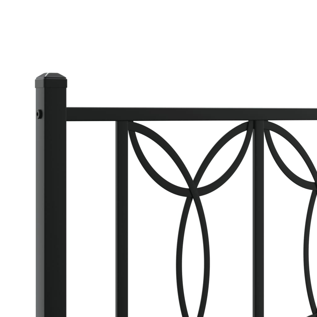 vidaXL Tăblie de pat metalică, negru, 200 cm