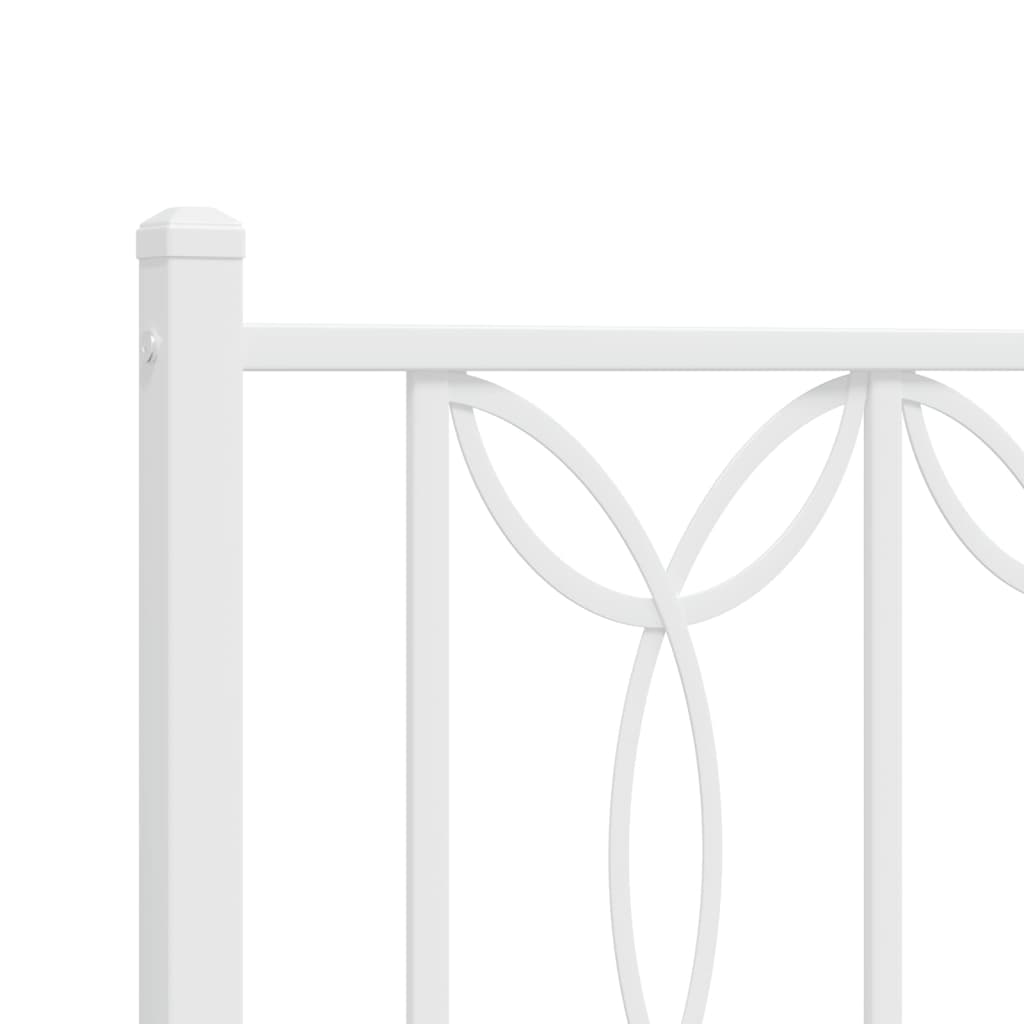 vidaXL Cadru de pat din metal cu tăblie, alb, 107x203 cm