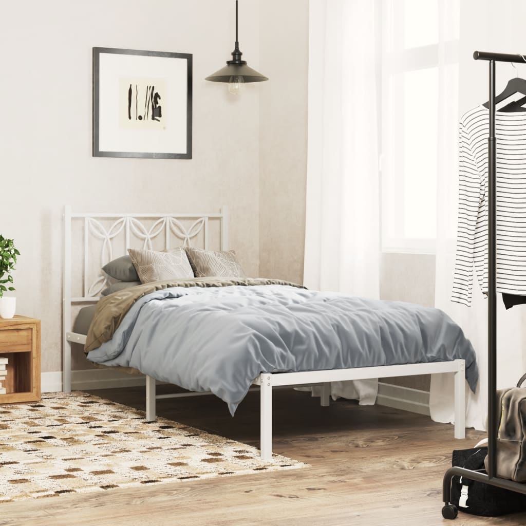 vidaXL Tăblie de pat metalică, alb, 80 cm vidaXL Tăblie de pat metalică, alb, 80 cm