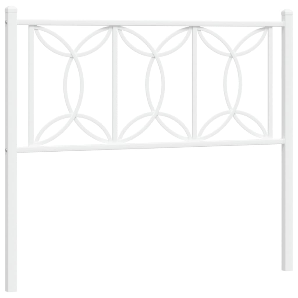 vidaXL Tăblie de pat metalică, alb, 107 cm