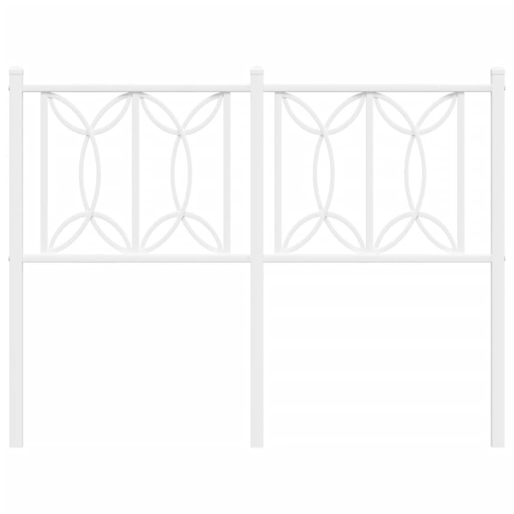vidaXL Tăblie de pat metalică, alb, 120 cm