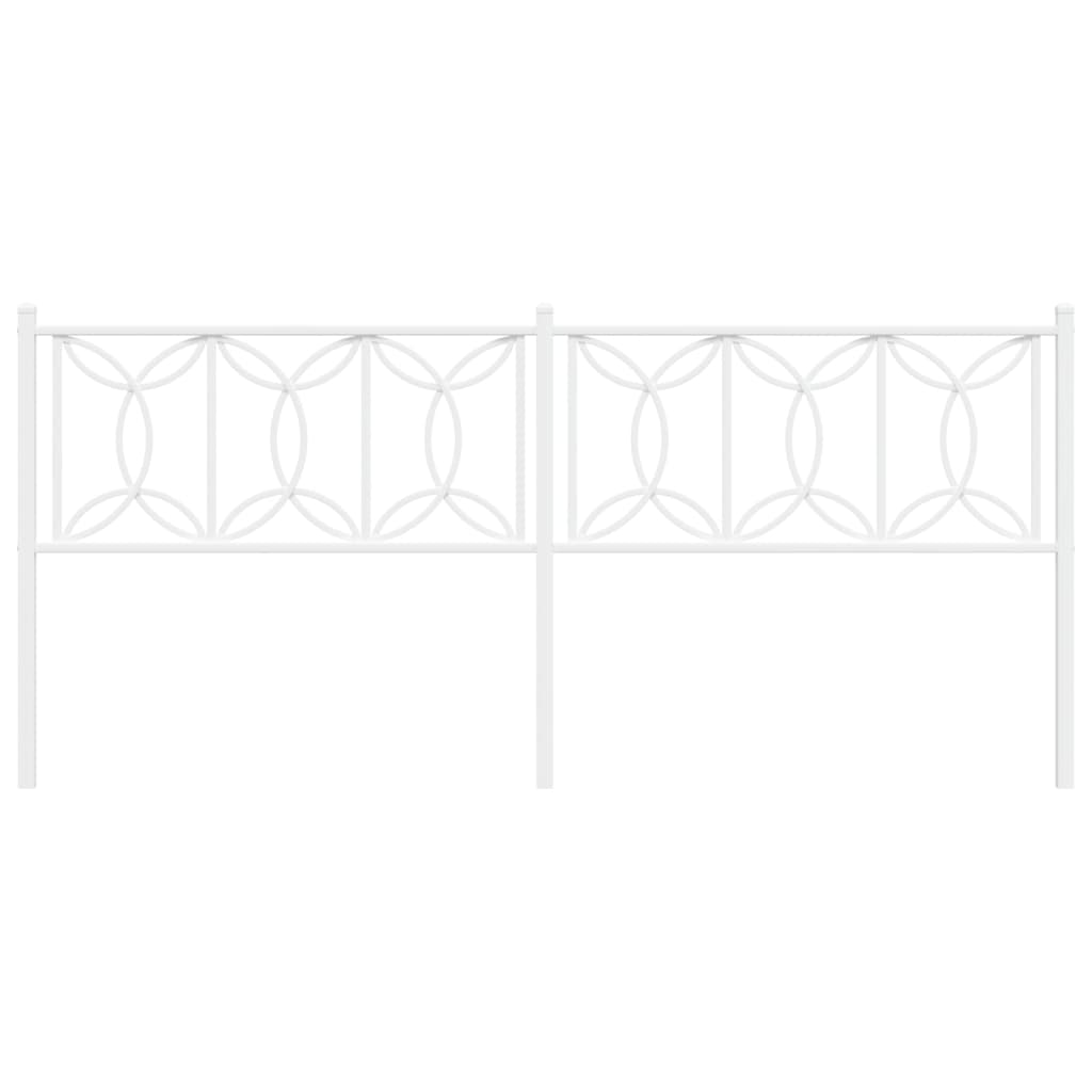 vidaXL Tăblie de pat metalică, alb, 200 cm vidaXL Tăblie de pat metalică, alb, 200 cm