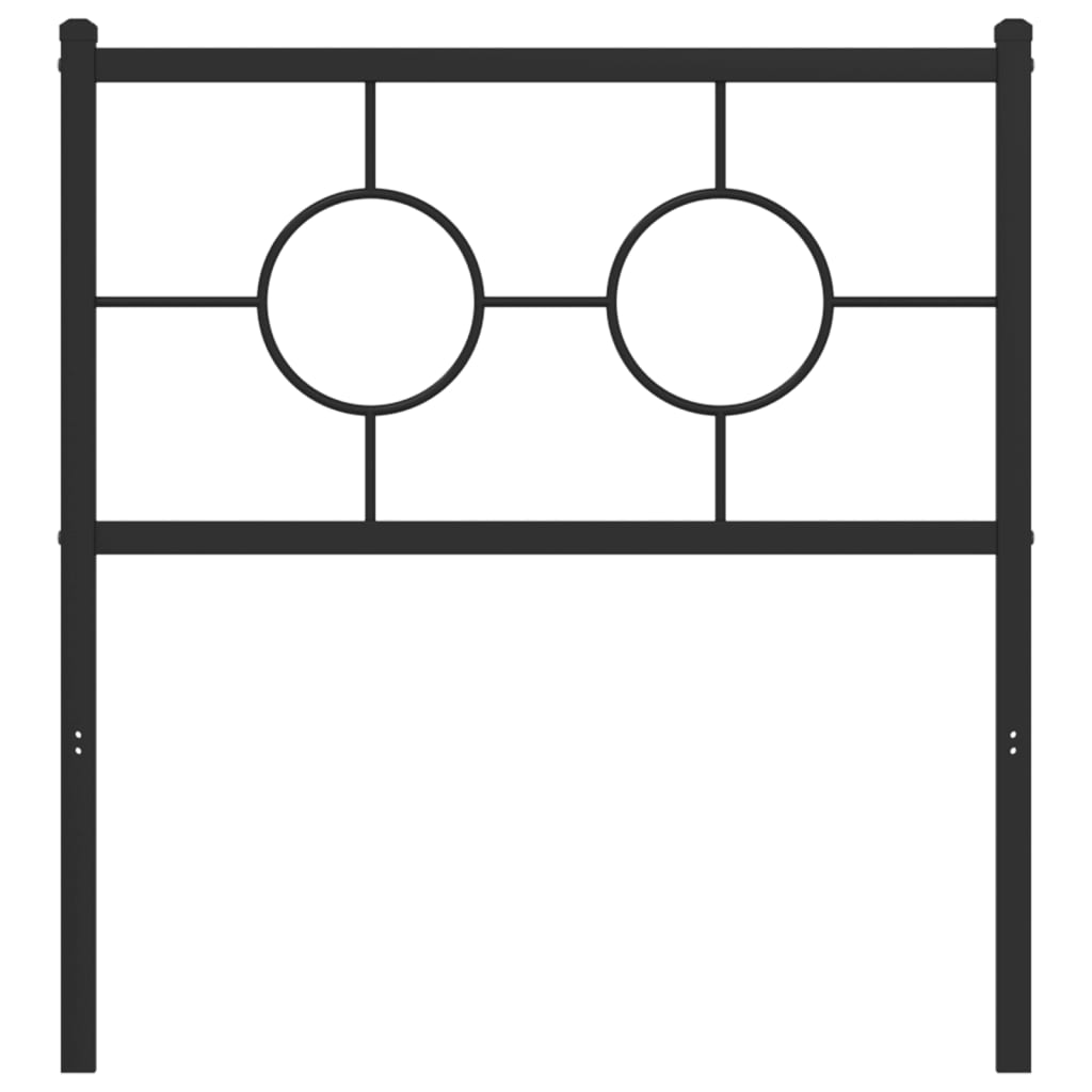 vidaXL Tăblie de pat metalică, negru, 75 cm