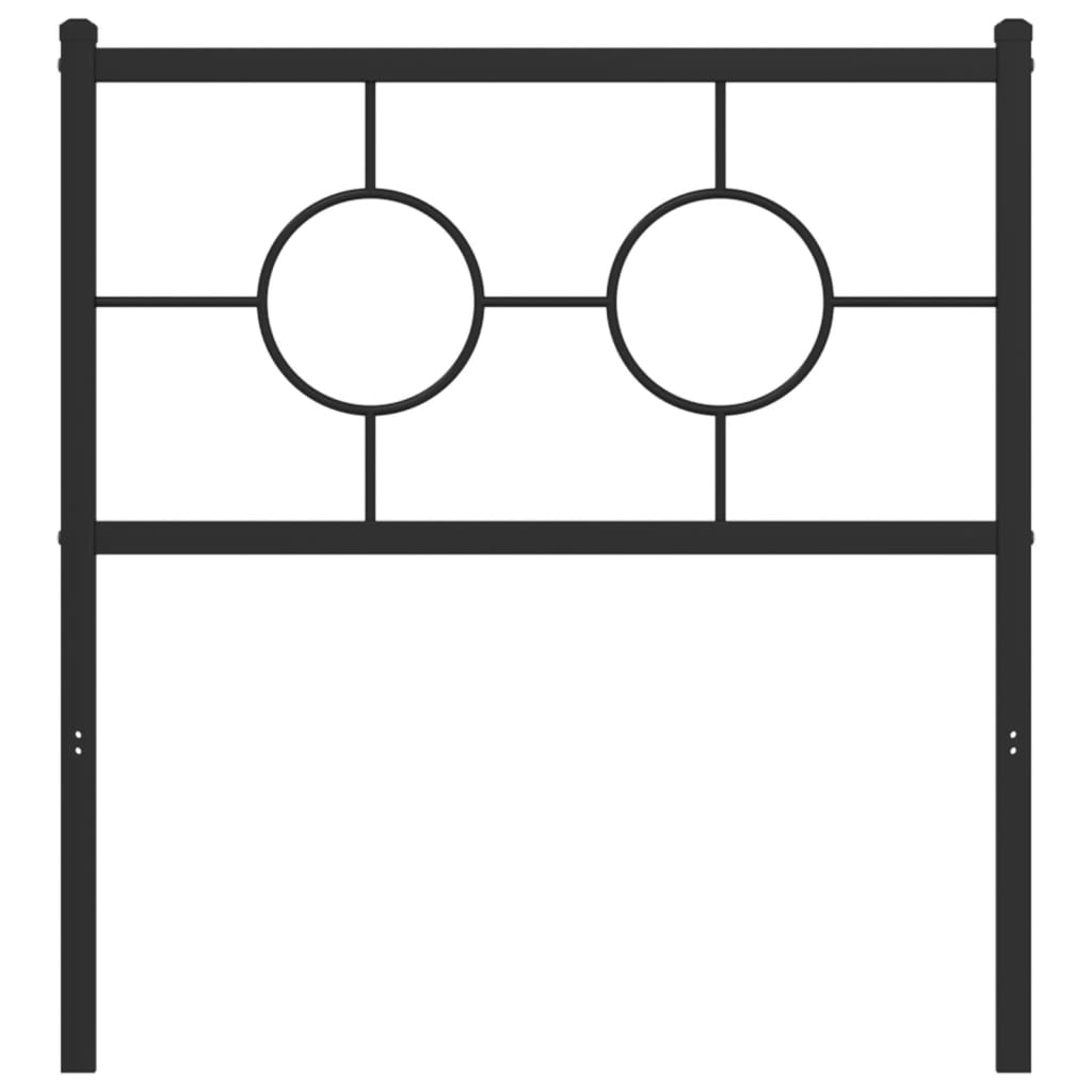 vidaXL Tăblie de pat metalică, negru, 80 cm