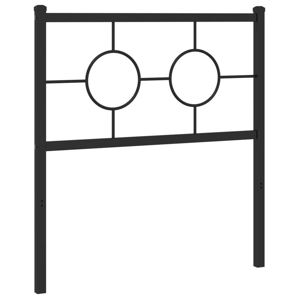 vidaXL Tăblie de pat metalică, negru, 80 cm