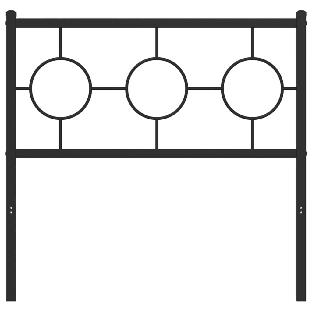 vidaXL Tăblie de pat metalică, negru, 90 cm