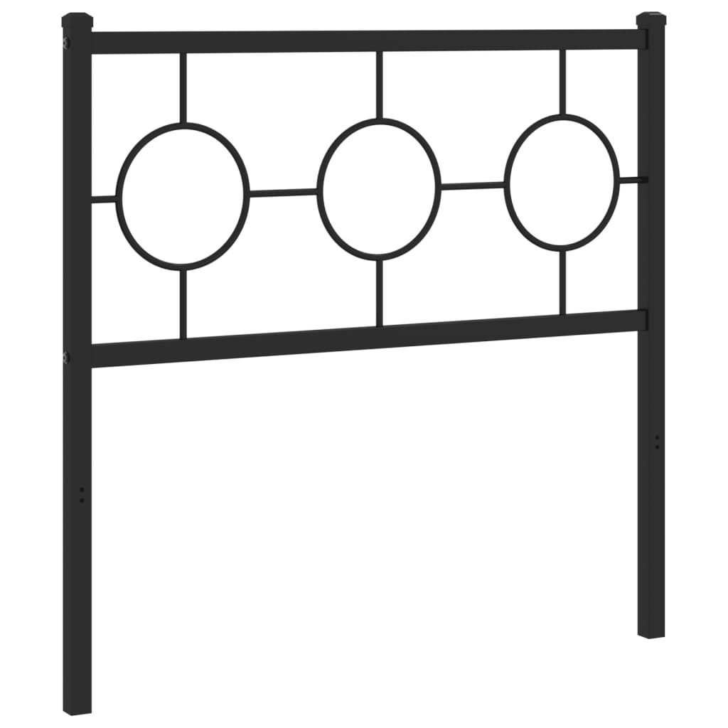 vidaXL Tăblie de pat metalică, negru, 90 cm