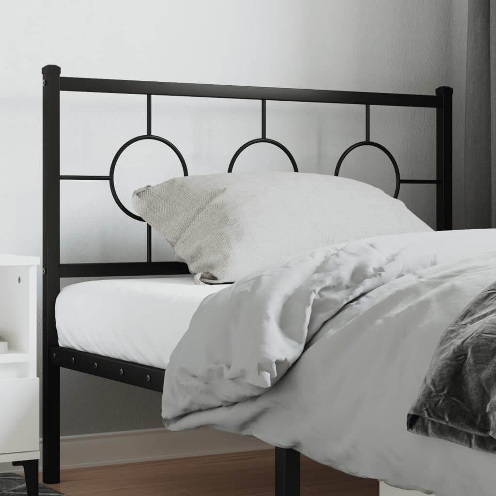 vidaXL Tăblie de pat metalică, negru, 107 cm vidaXL Tăblie de pat metalică, negru, 107 cm