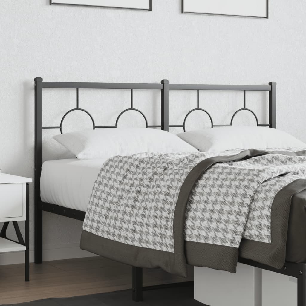 vidaXL Tăblie de pat metalică, negru, 140 cm vidaXL Tăblie de pat metalică, negru, 140 cm