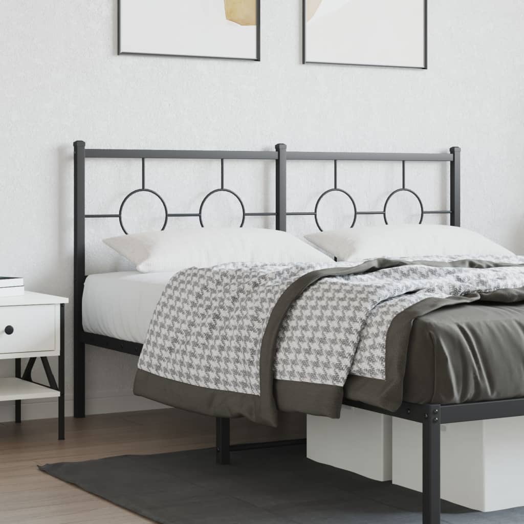 vidaXL Tăblie de pat metalică, negru, 150 cm vidaXL Tăblie de pat metalică, negru, 150 cm