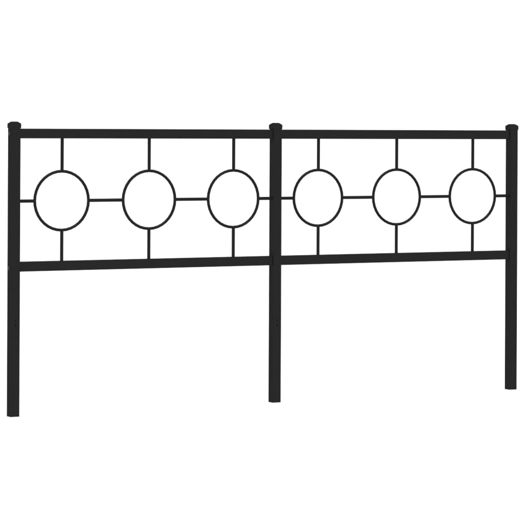 vidaXL Tăblie de pat metalică, negru, 180 cm