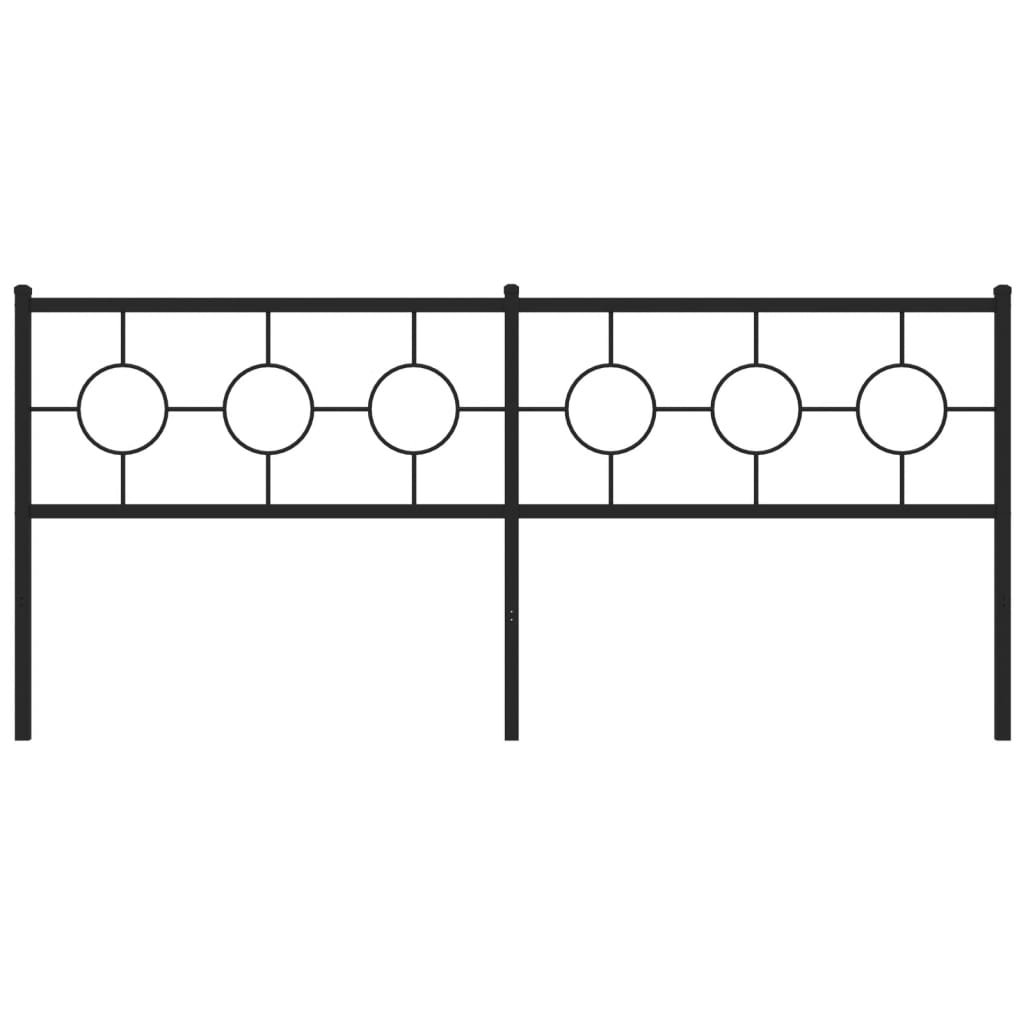 vidaXL Tăblie de pat metalică, negru, 200 cm