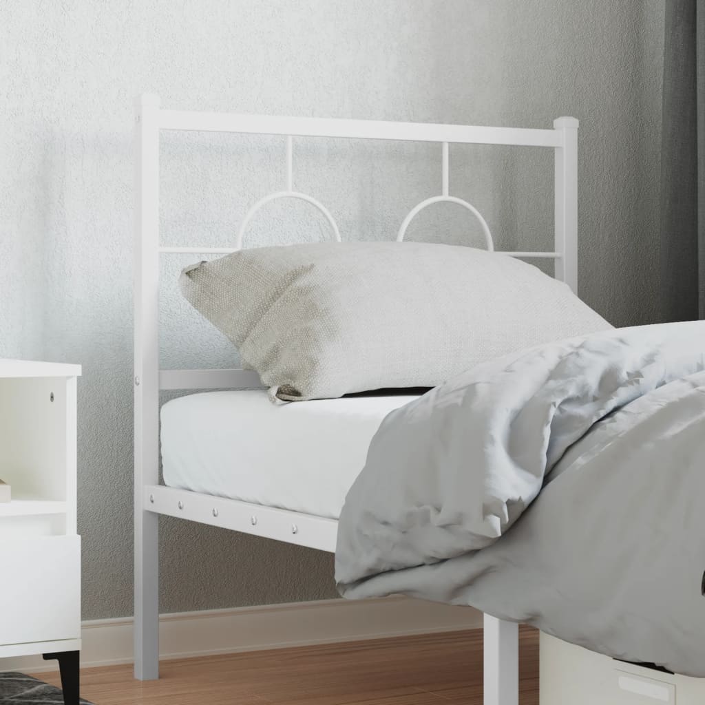 vidaXL Tăblie de pat metalică, alb, 75 cm vidaXL Tăblie de pat metalică, alb, 75 cm
