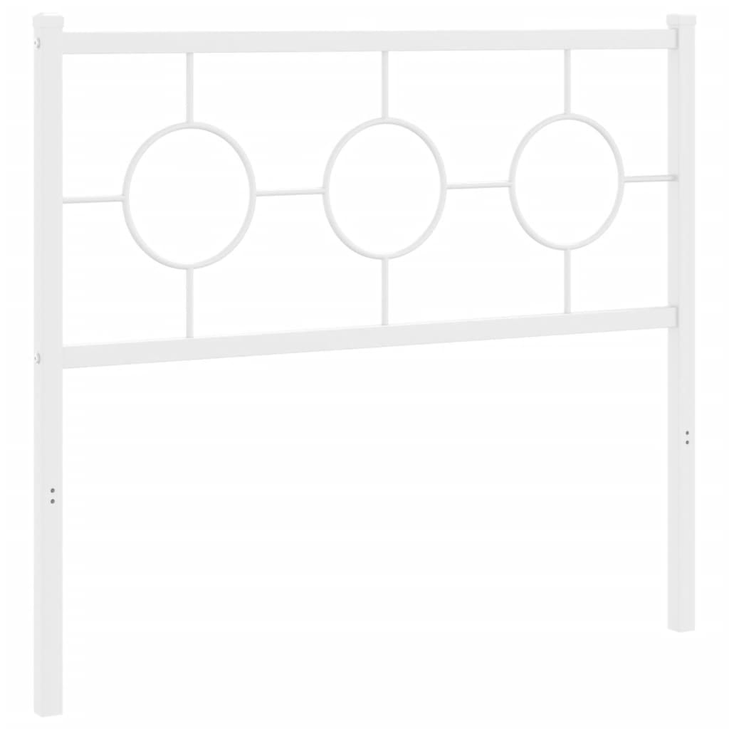 vidaXL Tăblie de pat metalică, alb, 100 cm