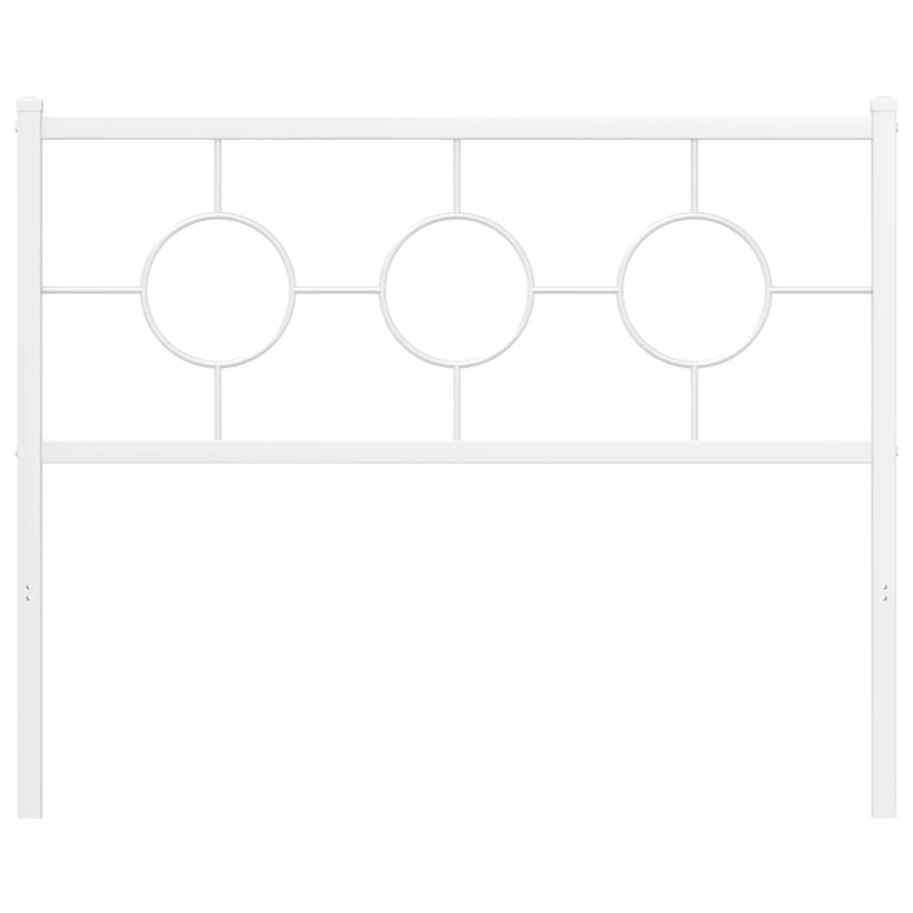 vidaXL Tăblie de pat metalică, alb, 107 cm