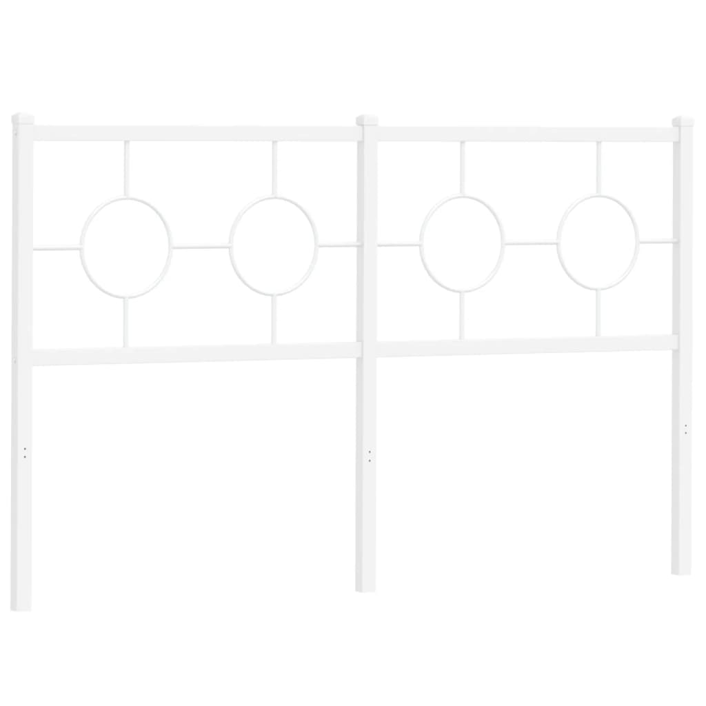 vidaXL Tăblie de pat metalică, alb, 140 cm