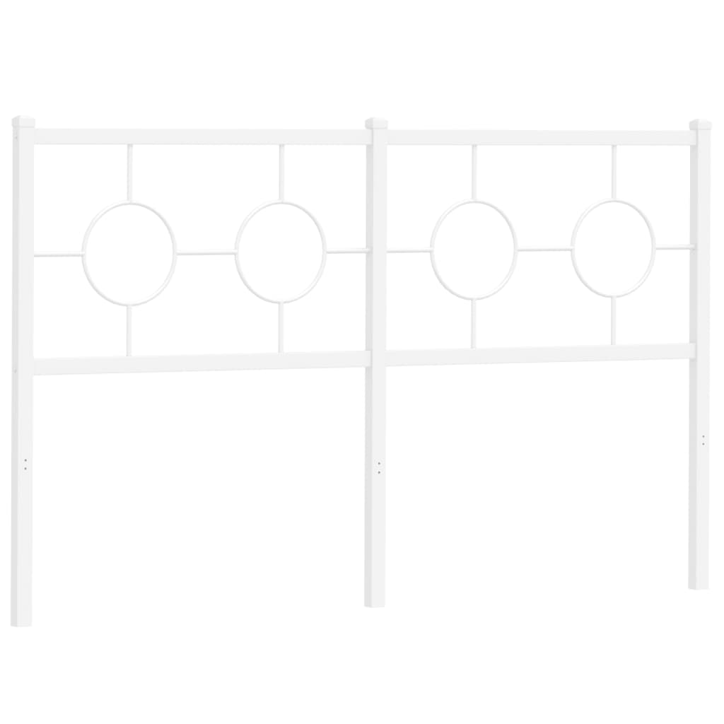 vidaXL Tăblie de pat metalică, alb, 140 cm