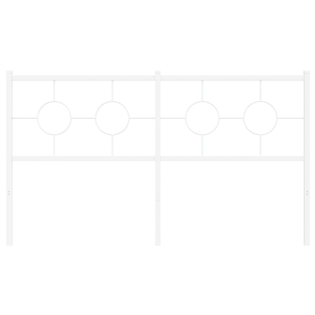 vidaXL Tăblie de pat metalică, alb, 150 cm