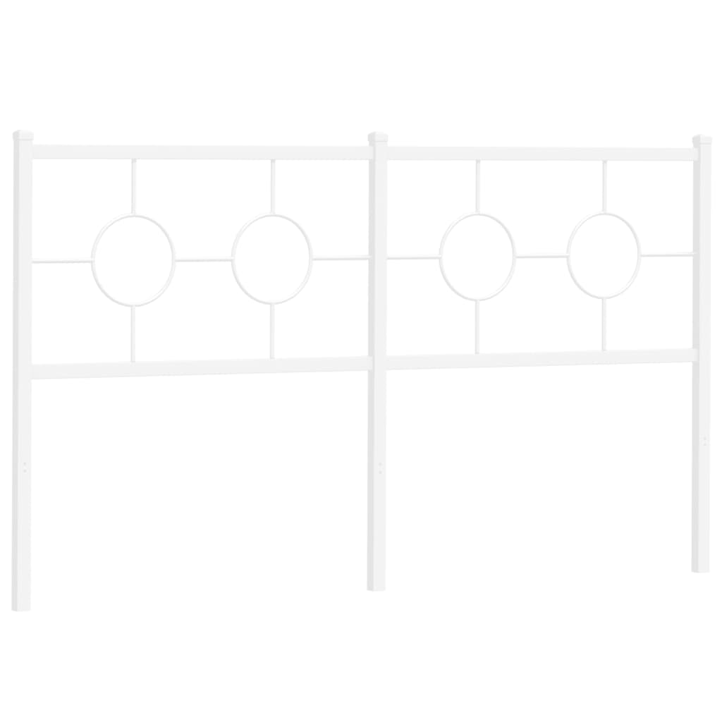 vidaXL Tăblie de pat metalică, alb, 150 cm