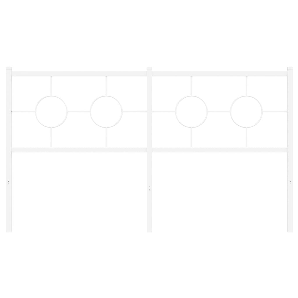 vidaXL Tăblie de pat metalică, alb, 160 cm