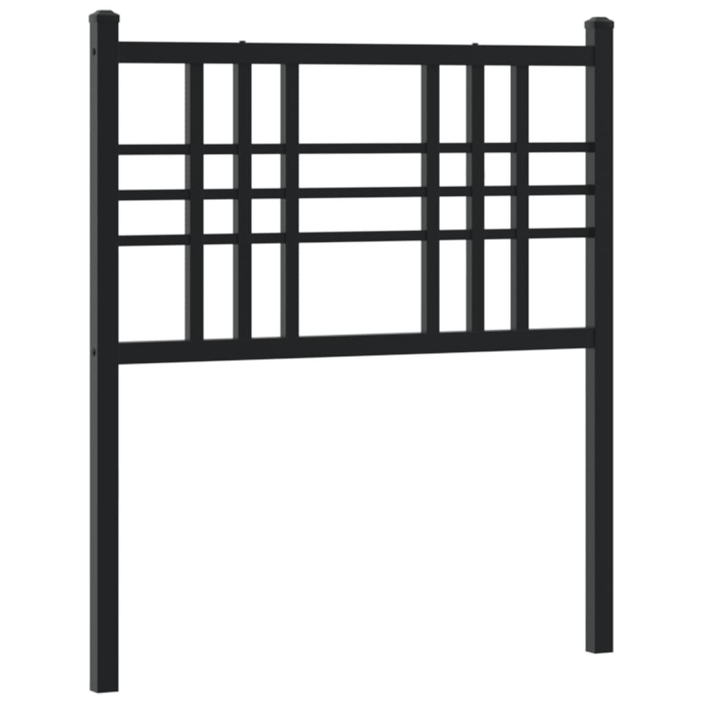 vidaXL Tăblie de pat metalică, negru, 75 cm