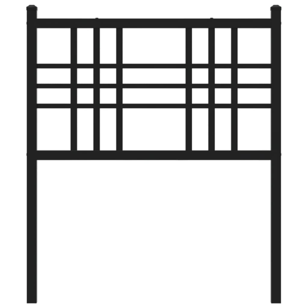 vidaXL Tăblie de pat metalică, negru, 75 cm