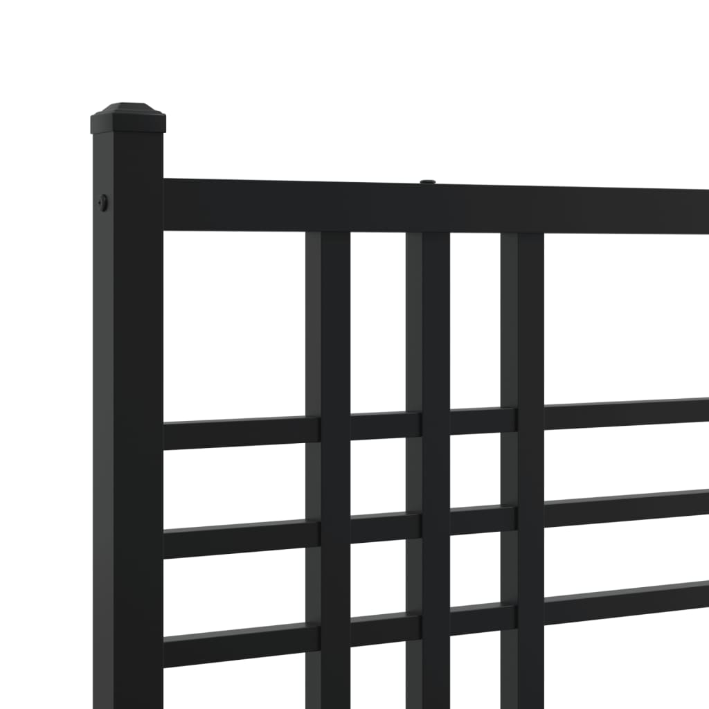 vidaXL Tăblie de pat metalică, negru, 75 cm
