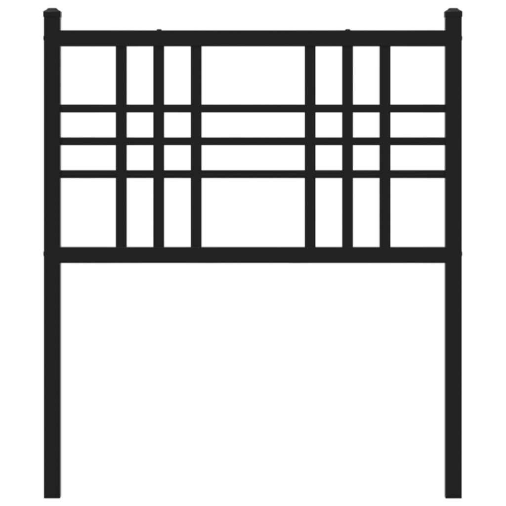 vidaXL Tăblie de pat metalică, negru, 80 cm