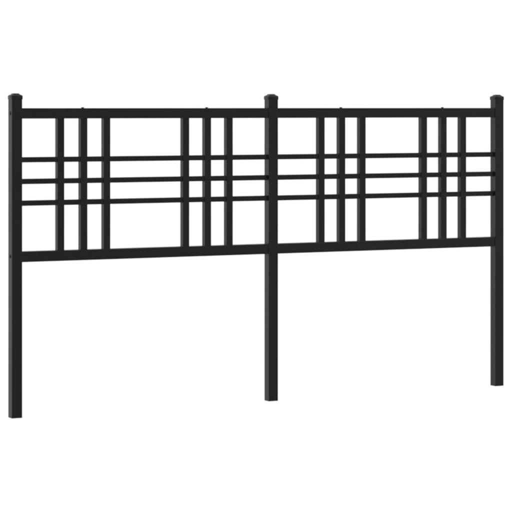 vidaXL Tăblie de pat metalică, negru, 160 cm vidaXL Tăblie de pat metalică, negru, 160 cm