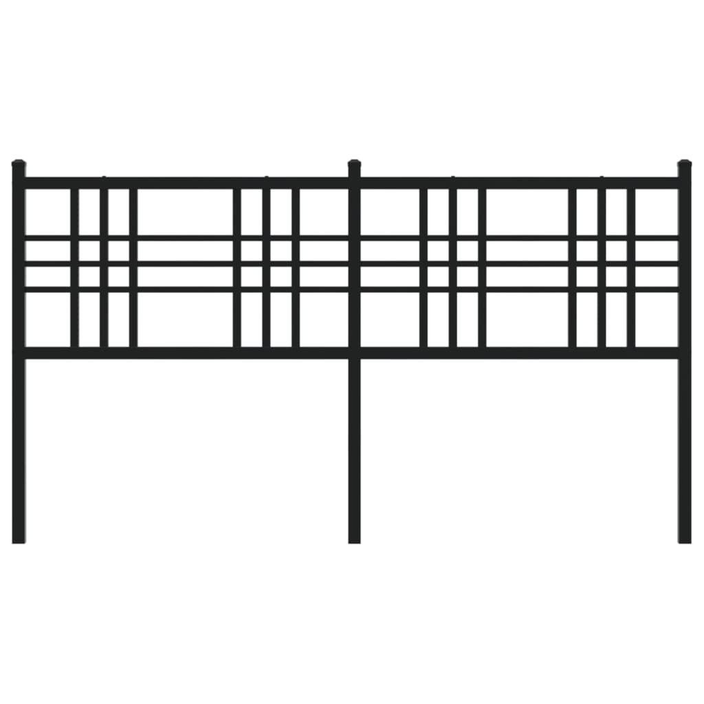 vidaXL Tăblie de pat metalică, negru, 160 cm vidaXL Tăblie de pat metalică, negru, 160 cm
