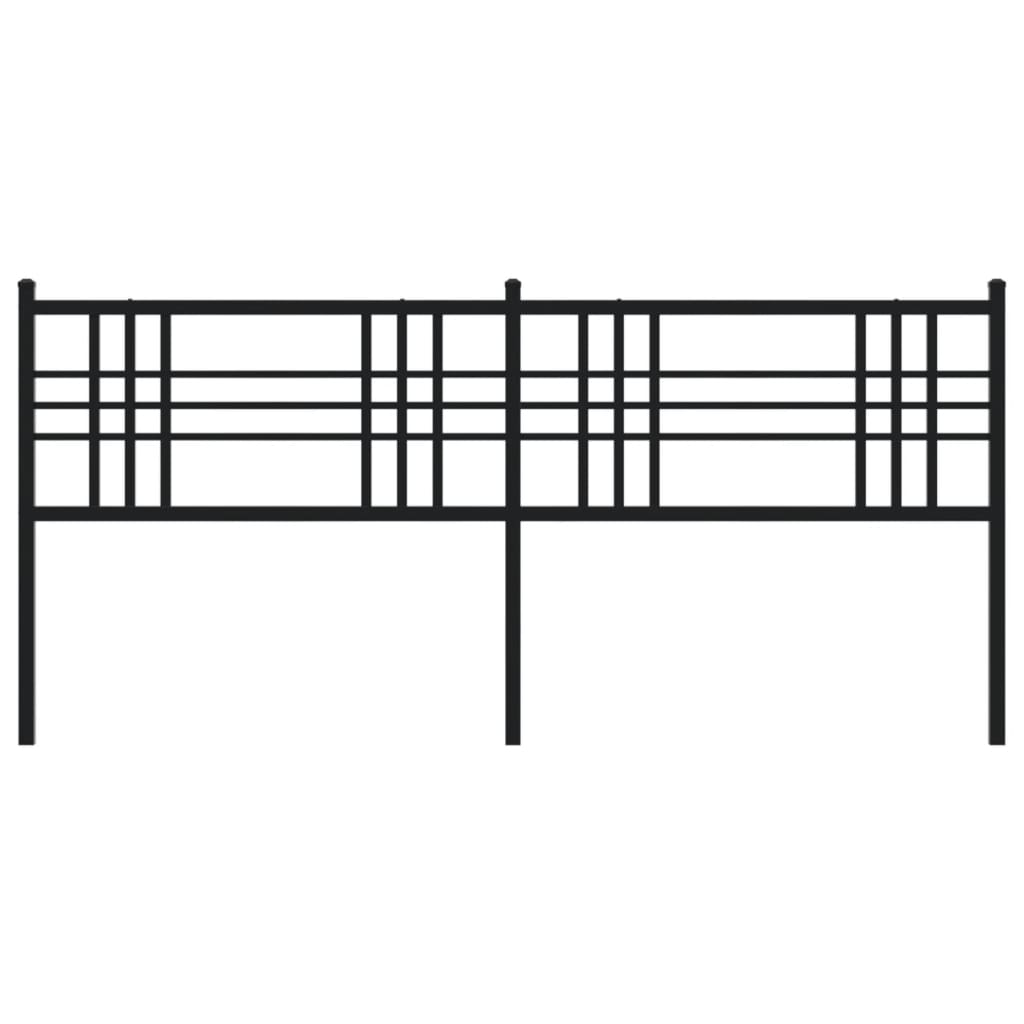 vidaXL Tăblie de pat metalică, negru, 180 cm vidaXL Tăblie de pat metalică, negru, 180 cm